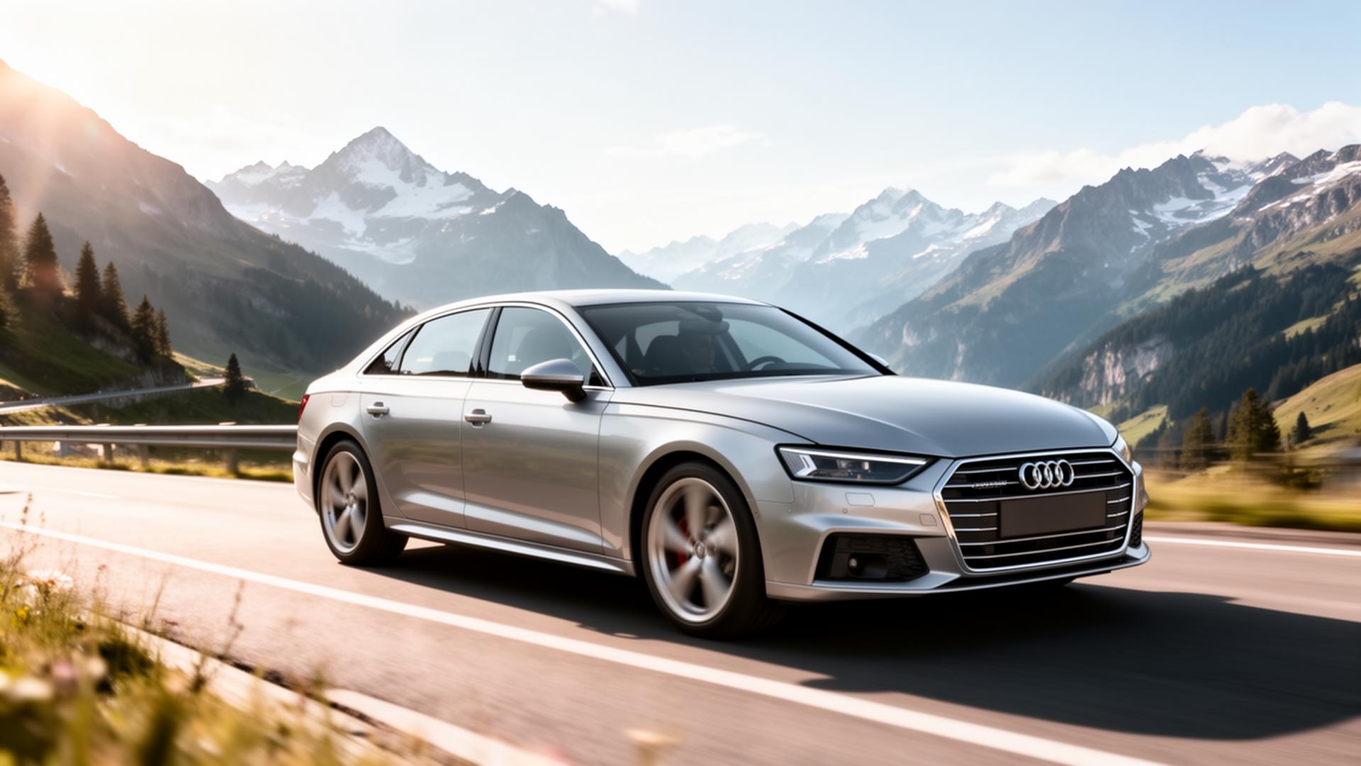 Importiertes Premium-Fahrzeug auf einer Schweizer Alpenstrasse